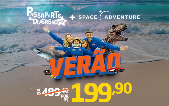 Passaporte da Diversão + Space Adventure incluindo todas as atrações do básico mais o Space Adventure