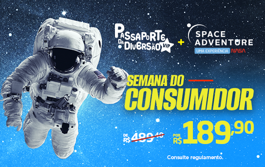 Passaporte da Diversão + Space Adventure incluindo todas as atrações do básico mais o Space Adventure